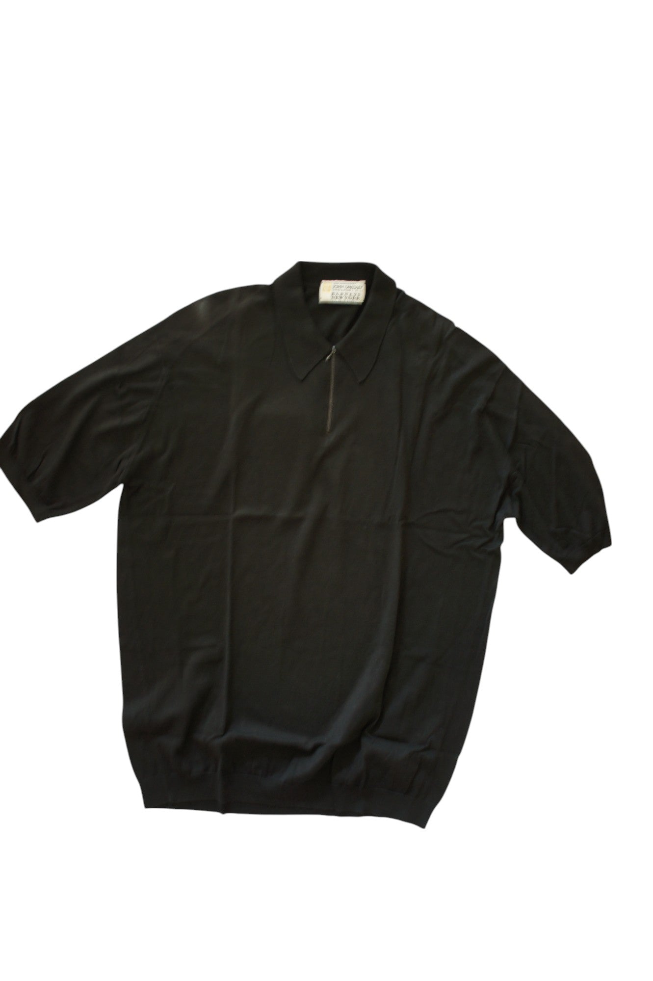 John Smedley half zip knit polo